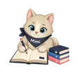Кіт Mimiao вчиться за книжкою