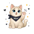 Кіт Mimi махає лапкою